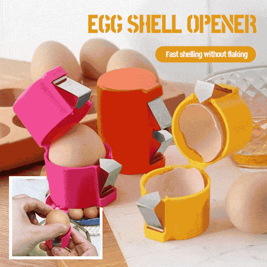 Ergonomic egg shell opener designed for effortless cracking, featuring a sleek, curved handle for comfort. Made from durable stainless steel with a glossy finish, 1