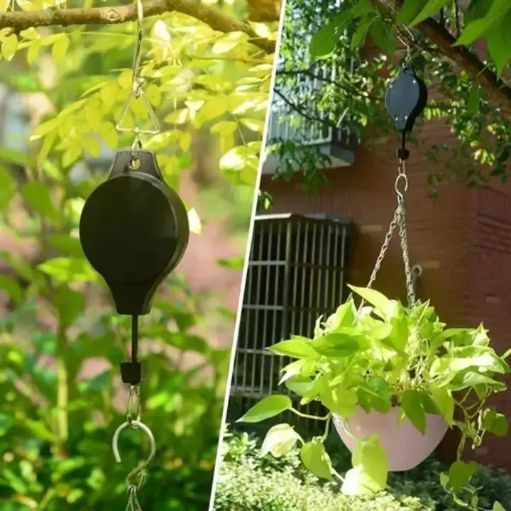 Stylish hanging plant holder system featuring durable, adjustable ropes and sleek metal hooks. Perfect for indoor gardening, it showcases a modern design in a natural color 3