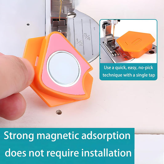 Magnetic sewing tool featuring a sleek design for precision stitching and seam alignment. Made from durable plastic with a vibrant red and black color scheme, it includes 1