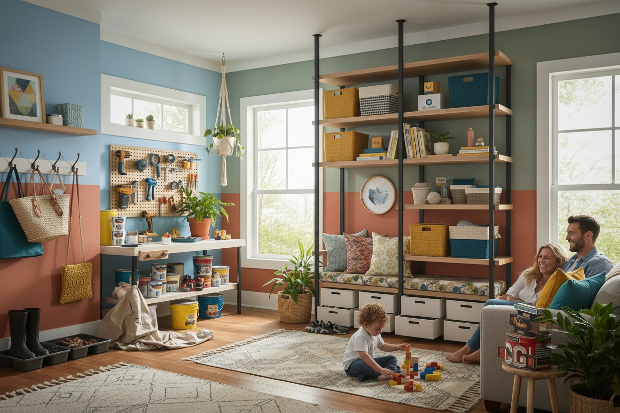 more color now it is very white, make it look like the inside of a house and 